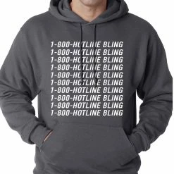 Bewild Hip-Hop Inspired Clothing 1-800-HotlineBling Adult Hoodie