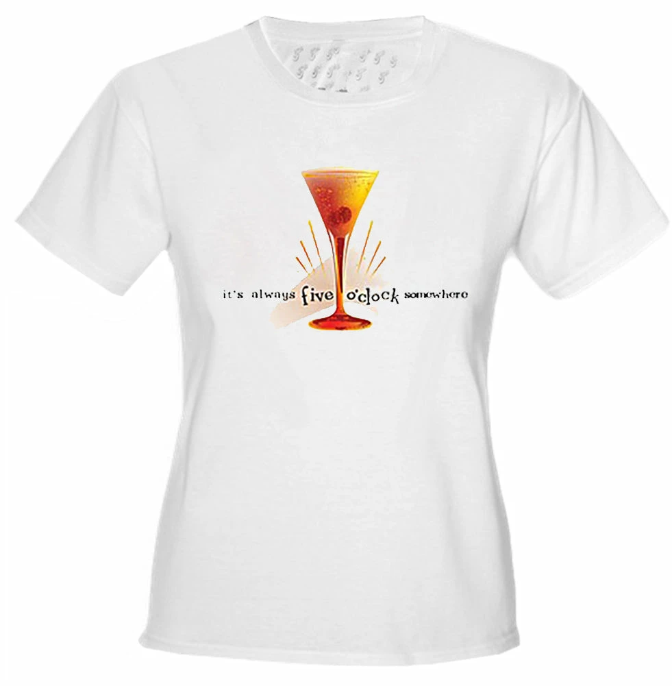 Bewild Cool Funny & Offensive 5 O'clock Somewhere Cosmopolitan Girls T-Shirt 4 Bewild Cool Funny & Offensive 5 O'clock Somewhere Cosmopolitan Girls T-Shirt