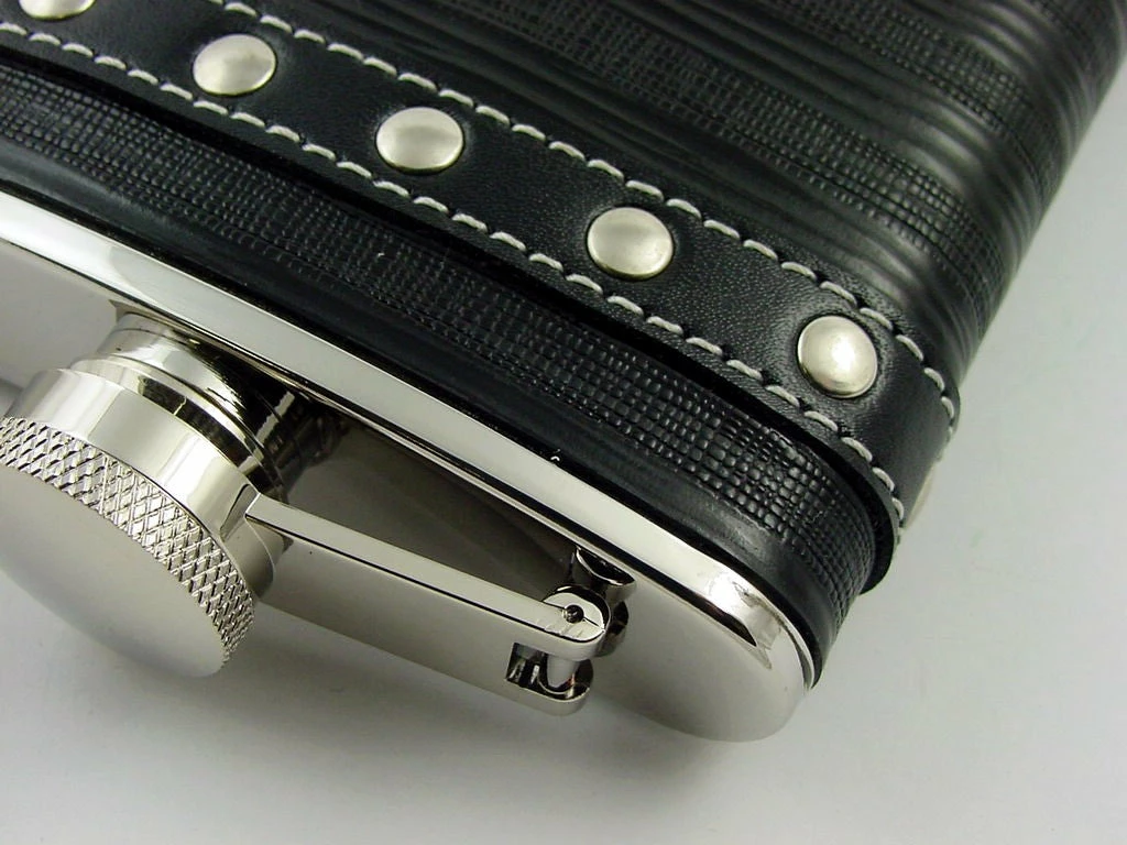Bewild 6 Oz. Leather Stud Biker Flask 5 Bewild 6 Oz. Leather Stud Biker Flask