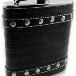 Bewild 6 Oz. Leather Stud Biker Flask