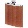 Bewild Flasks 6oz Stainless Steel Flask With Real Sapele Wood Wrap