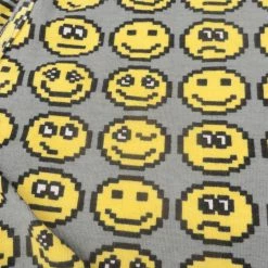 Bewild Men's Boxers 8 Bit Digital Emoticon Boxer Brief (Light Grey)