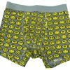 Bewild Men's Boxers 8 Bit Digital Emoticon Boxer Brief (Light Grey)