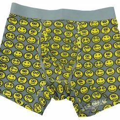 Bewild Men's Boxers 8 Bit Digital Emoticon Boxer Brief (Light Grey)