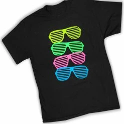 Bewild 80's Style Sunglasses Black Light Responsive T-Shirt 15 Bewild 80's Style Sunglasses Black Light Responsive T-Shirt