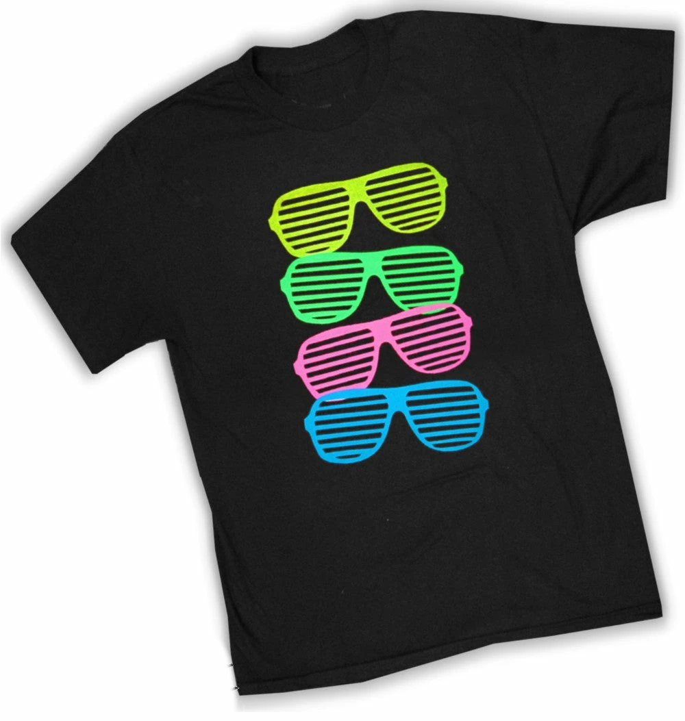 Bewild 80's Style Sunglasses Black Light Responsive T-Shirt 5 Bewild 80's Style Sunglasses Black Light Responsive T-Shirt