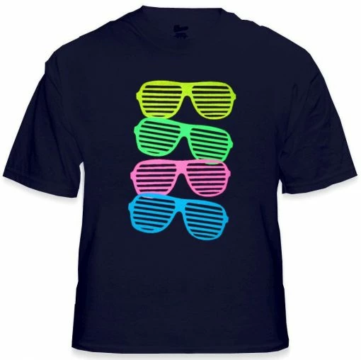 Bewild 80's Style Sunglasses Black Light Responsive T-Shirt 17 Bewild 80's Style Sunglasses Black Light Responsive T-Shirt