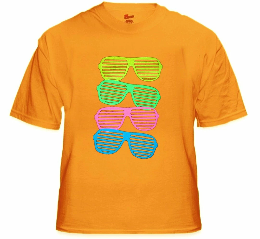 Bewild 80's Style Sunglasses Black Light Responsive T-Shirt 9 Bewild 80's Style Sunglasses Black Light Responsive T-Shirt