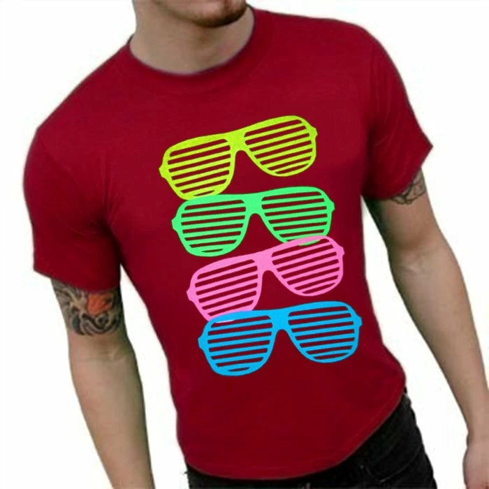 Bewild 80's Style Sunglasses Black Light Responsive T-Shirt 13 Bewild 80's Style Sunglasses Black Light Responsive T-Shirt