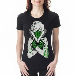 Bewild Marijuana Monroe "Gangster" Girl's T-Shirt Cool Funny & Offensive