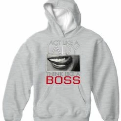 Bewild Cool Funny & Offensive Act Like A Lady Think Like A Boss Adult Hoodie