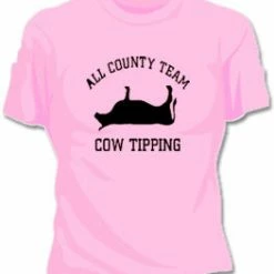 Bewild Cool Funny & Offensive All County Cow Tipping Girls T-Shirt