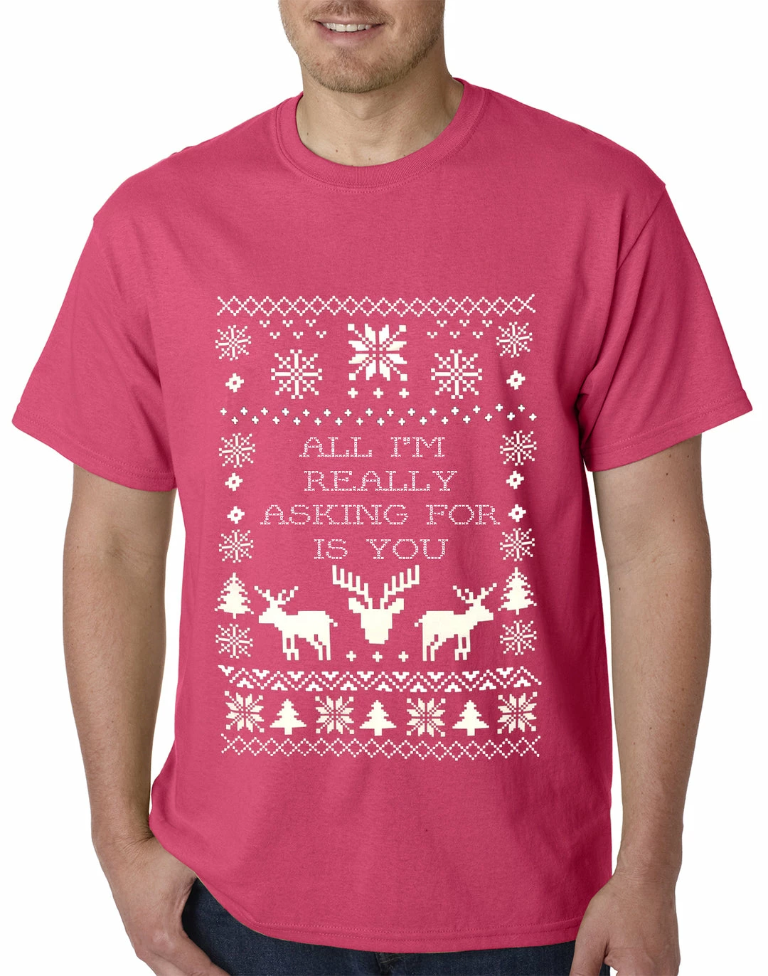 Bewild All I'm Really Asking For Is You Ugly Christmas Mens T-shirt Holiday Prints 6 Bewild All I'm Really Asking For Is You Ugly Christmas Mens T-shirt Holiday Prints