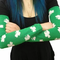 Bewild All Over Shamrocks Arm Warmers (Green With White Shamrocks)
