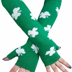 Bewild All Over Shamrocks Arm Warmers (Green With White Shamrocks)