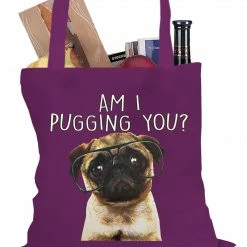 Bewild Am I Pugging You Funny Pug Tote Bag Cool Funny & Offensive
