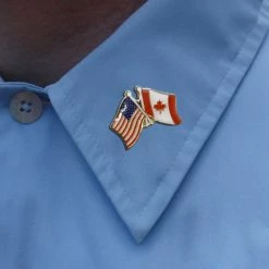 Bewild Lapel Pins American And Canadian Flag Lapel Pin