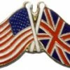 Bewild Lapel Pins American And Great Britian Flags Lapel Pin