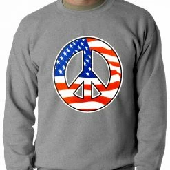 Bewild Nationality & Ethnic American Flag Peace Sign Crewneck