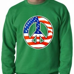 Bewild Nationality & Ethnic American Flag Peace Sign Crewneck