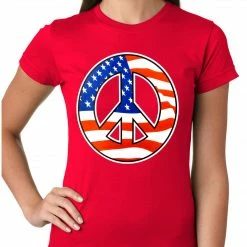 Bewild American Flag Peace Sign Girls T-shirt