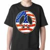 Bewild Cool Funny & Offensive American Flag Peace Sign Kids T-shirt