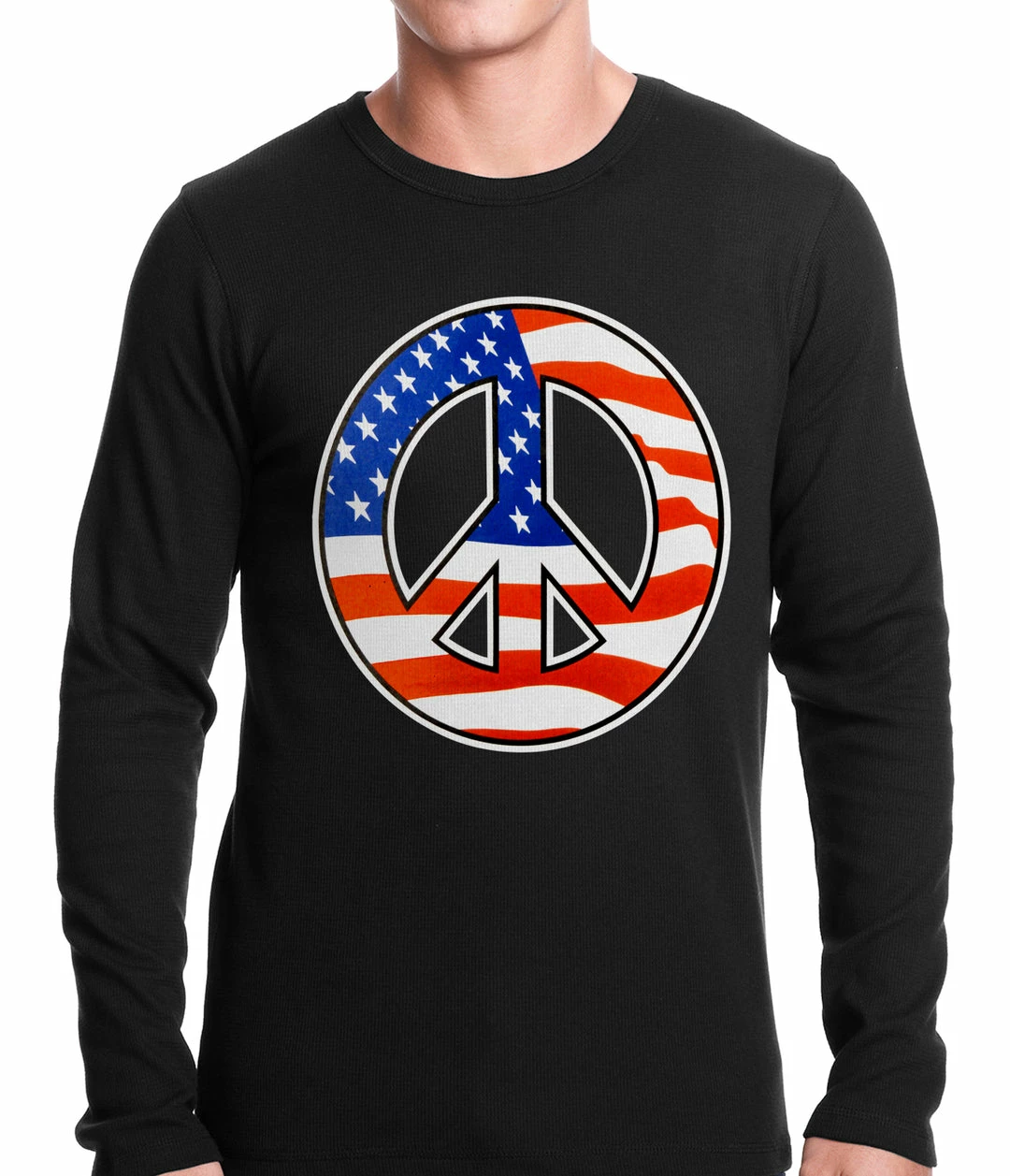 Bewild American Flag Peace Sign Thermal Shirt Nationality & Ethnic 3 Bewild American Flag Peace Sign Thermal Shirt Nationality & Ethnic