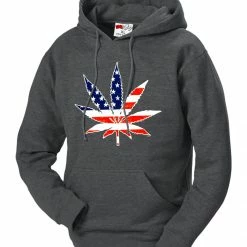 Bewild Cool Funny & Offensive American Flag Pot Leaf Adult Hoodie