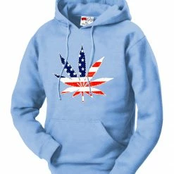 Bewild Cool Funny & Offensive American Flag Pot Leaf Adult Hoodie