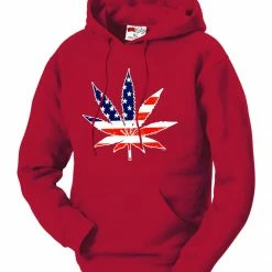 Bewild Cool Funny & Offensive American Flag Pot Leaf Adult Hoodie