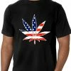 Bewild American Flag Pot Leaf Men's T-Shirt