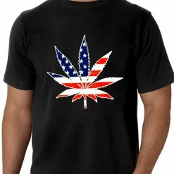 Bewild American Flag Pot Leaf Men's T-Shirt