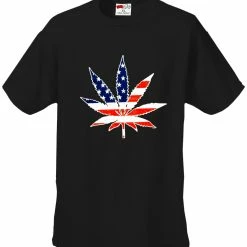Bewild American Flag Pot Leaf Men's T-Shirt