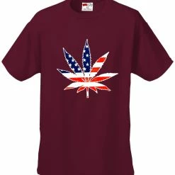 Bewild American Flag Pot Leaf Men's T-Shirt