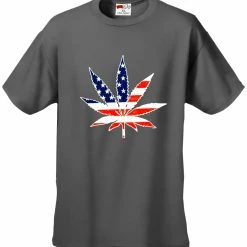 Bewild American Flag Pot Leaf Men's T-Shirt