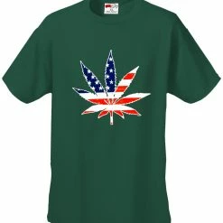 Bewild American Flag Pot Leaf Men's T-Shirt