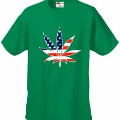Bewild American Flag Pot Leaf Men's T-Shirt