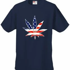 Bewild American Flag Pot Leaf Men's T-Shirt