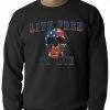 Bewild American Flag Skull - Live Free Or Die Adult Crewneck Biker Style 1 Bewild American Flag Skull - Live Free Or Die Adult Crewneck Biker Style