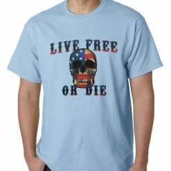 Bewild American Flag Skull - Live Free Or Die Mens T-shirt 16 Bewild American Flag Skull - Live Free Or Die Mens T-shirt