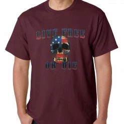 Bewild American Flag Skull - Live Free Or Die Mens T-shirt 17 Bewild American Flag Skull - Live Free Or Die Mens T-shirt