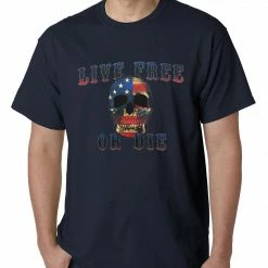 Bewild American Flag Skull - Live Free Or Die Mens T-shirt 18 Bewild American Flag Skull - Live Free Or Die Mens T-shirt