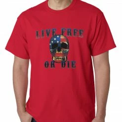 Bewild American Flag Skull - Live Free Or Die Mens T-shirt 19 Bewild American Flag Skull - Live Free Or Die Mens T-shirt