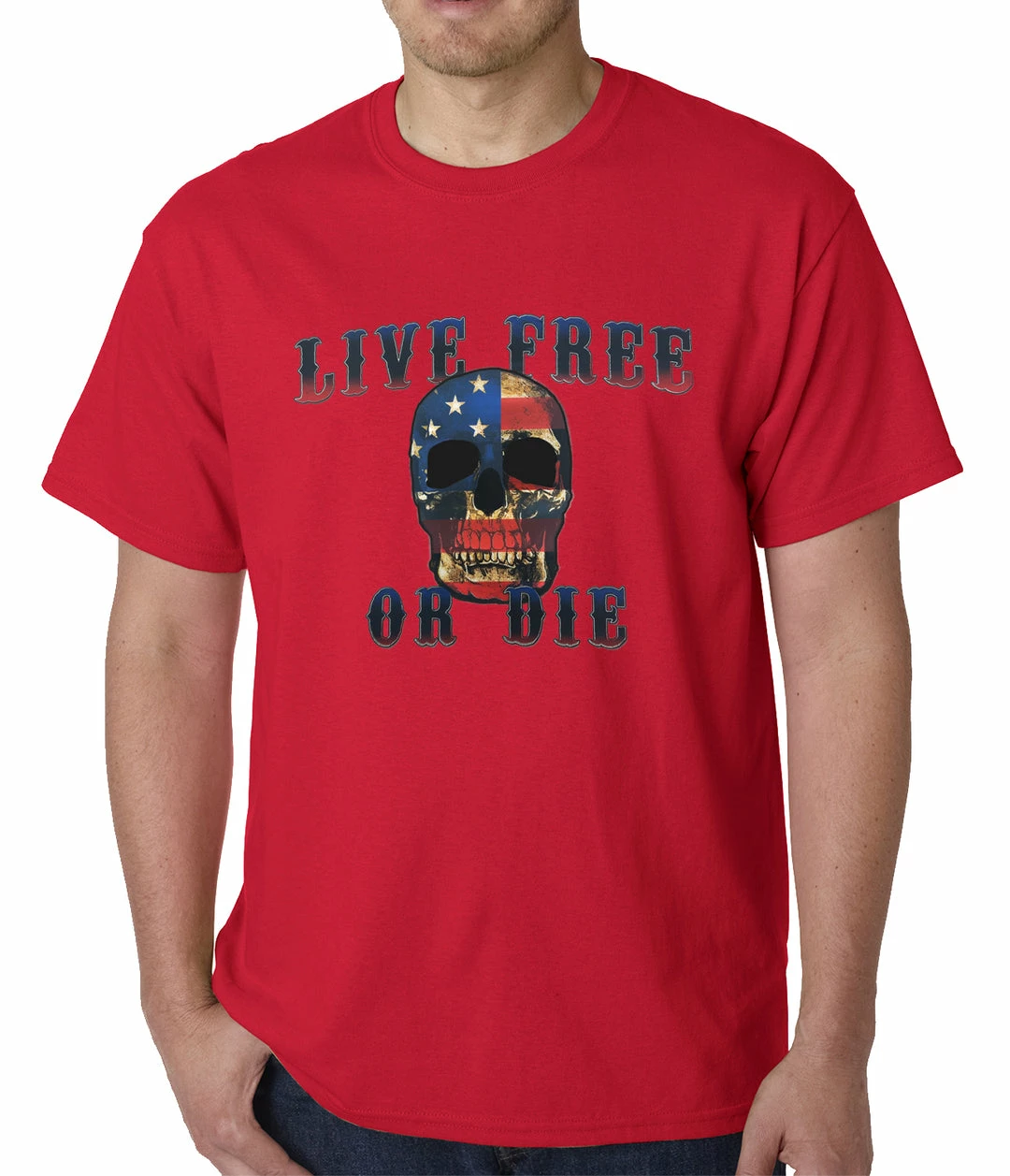Bewild American Flag Skull - Live Free Or Die Mens T-shirt 10 Bewild American Flag Skull - Live Free Or Die Mens T-shirt