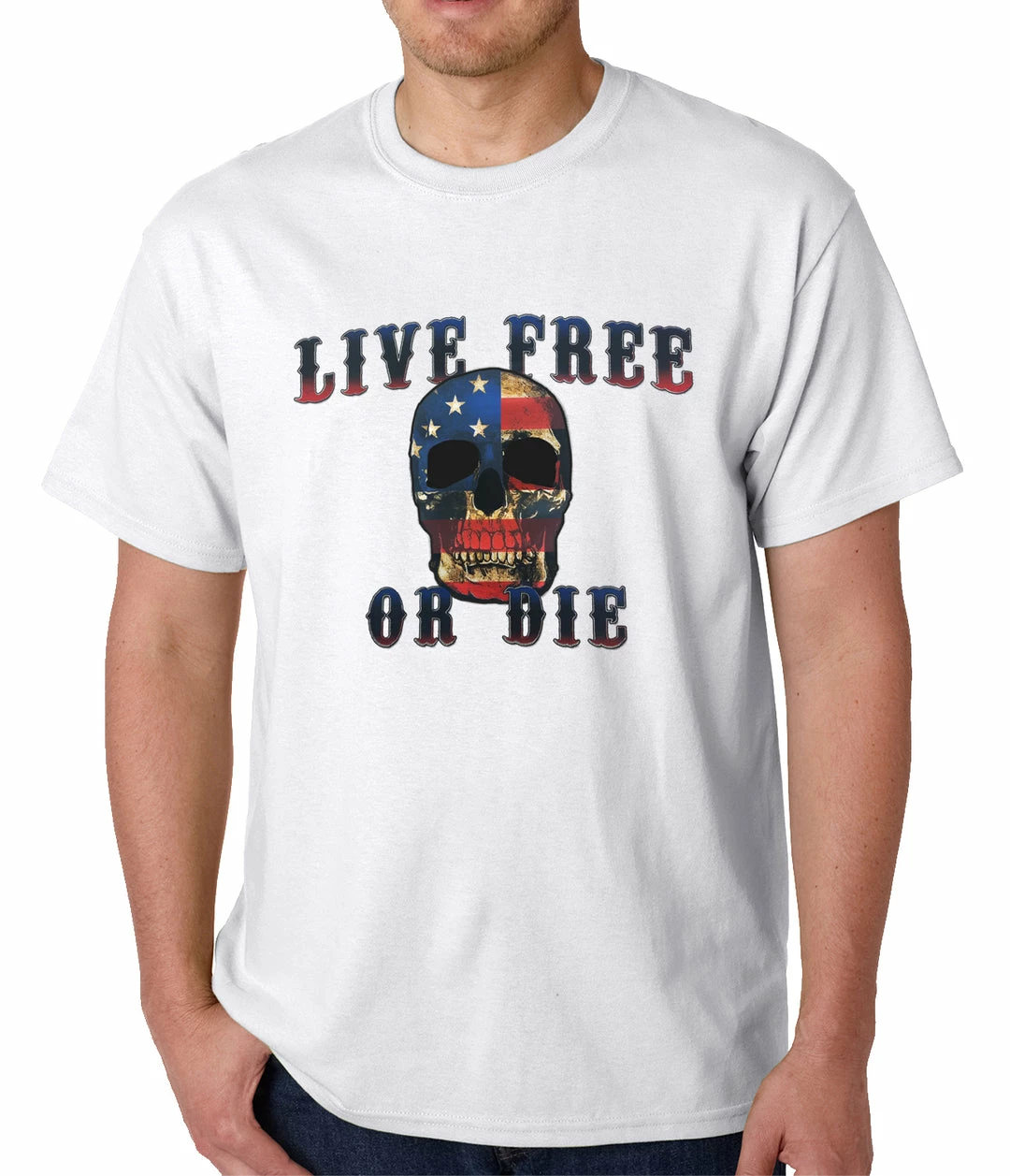 Bewild American Flag Skull - Live Free Or Die Mens T-shirt 12 Bewild American Flag Skull - Live Free Or Die Mens T-shirt