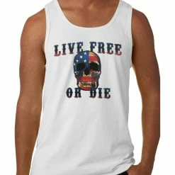 Bewild American Flag Skull - Live Free Or Die Tank Top
