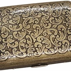 Bewild Cigarette Cases Antique Brass Paisley Cigarette Case (Regular Size Cigarettes)