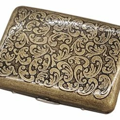 Bewild Cigarette Cases Antique Brass Paisley Cigarette Case (Regular Size Cigarettes)