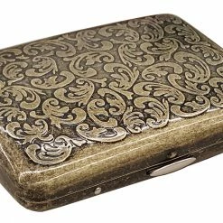Bewild Cigarette Cases Antique Brass Paisley Cigarette Case (Regular Size Cigarettes)