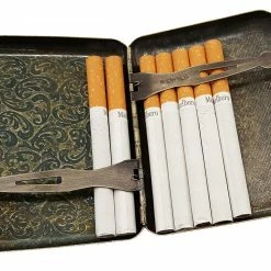 Bewild Cigarette Cases Antique Brass Paisley Cigarette Case (Regular Size Cigarettes)